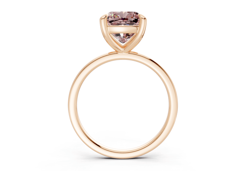 Clementine Pink Diamond Solitaire Cushion Squareuare Cut 1.8mm Engagement Ring - Ring Premier