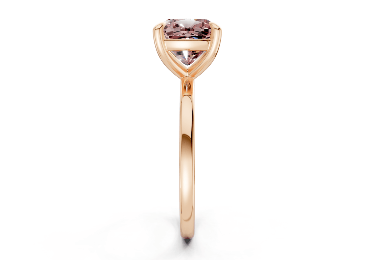Clementine Pink Diamond Solitaire Cushion Squareuare Cut 1.8mm Engagement Ring