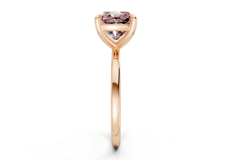 Clementine Pink Diamond Solitaire Cushion Squareuare Cut 1.8mm Engagement Ring - Ring Premier