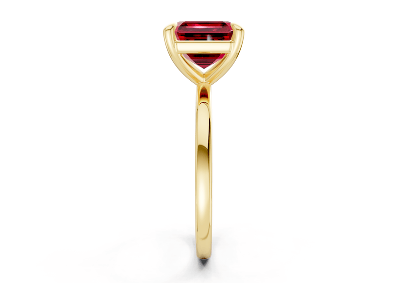 Clementine Ruby Gemstone Solitaire Asscher Cut 1.8mm Engagement Ring - Ring Premier