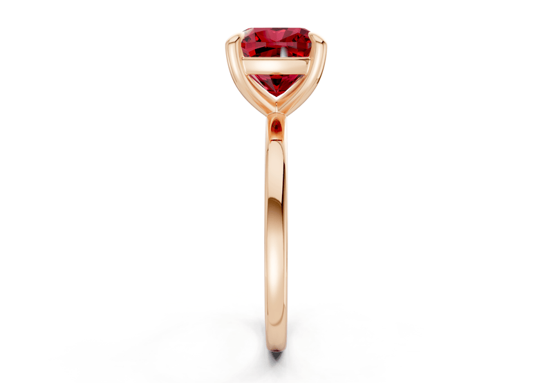 Clementine Ruby Gemstone Solitaire Cushion Squareuare Cut 1.8mm Engagement Ring - Ring Premier