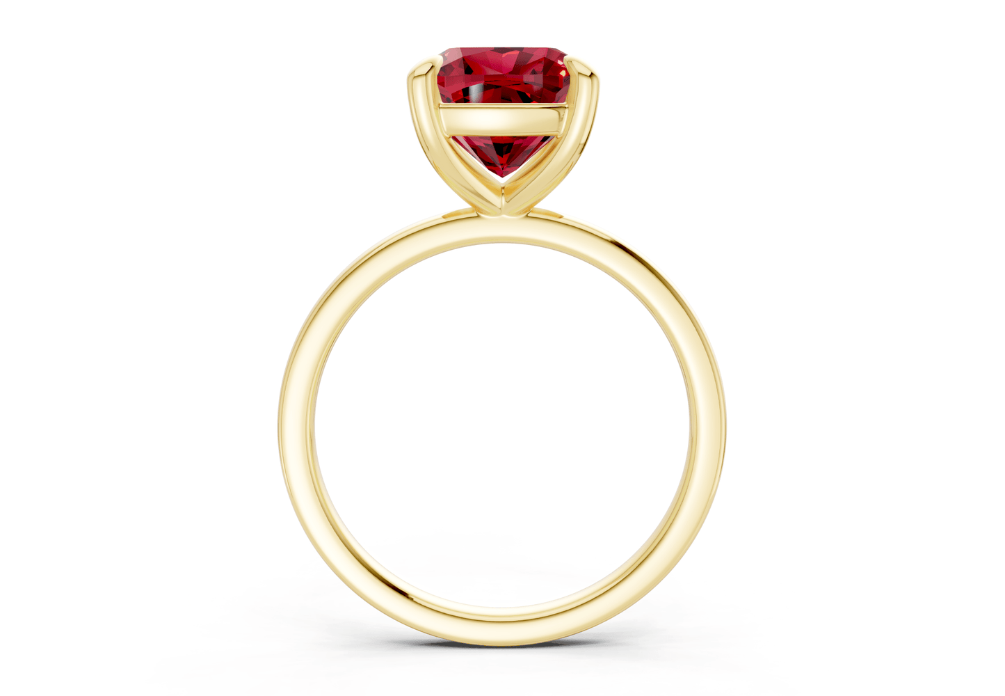 Clementine Ruby Gemstone Solitaire Cushion Squareuare Cut 1.8mm Engagement Ring - Ring Premier