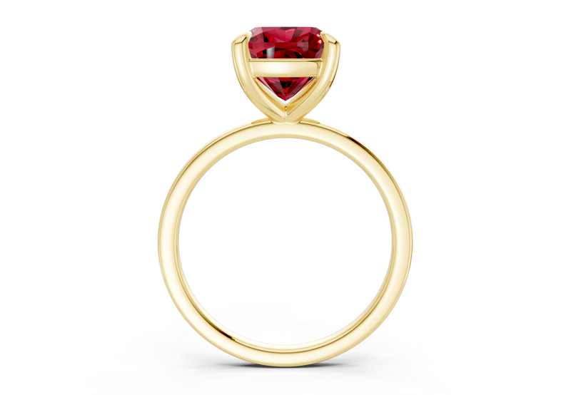Clementine Ruby Gemstone Solitaire Cushion Squareuare Cut 1.8mm Engagement Ring