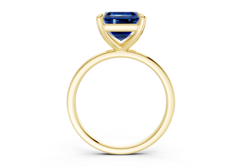 Clementine Sapphire Gemstone Solitaire Asscher Cut 1.8mm Engagement Ring