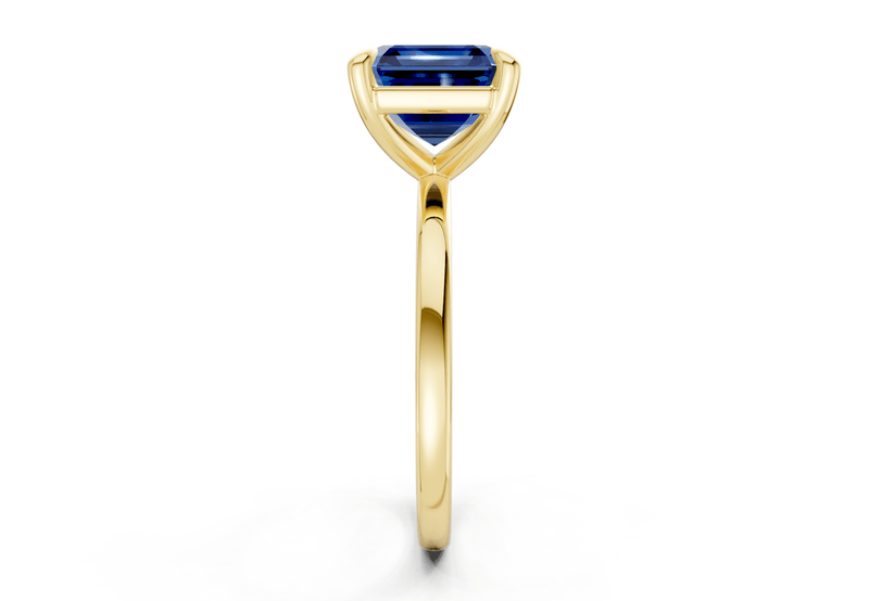 Clementine Sapphire Gemstone Solitaire Asscher Cut 1.8mm Engagement Ring - Ring Premier
