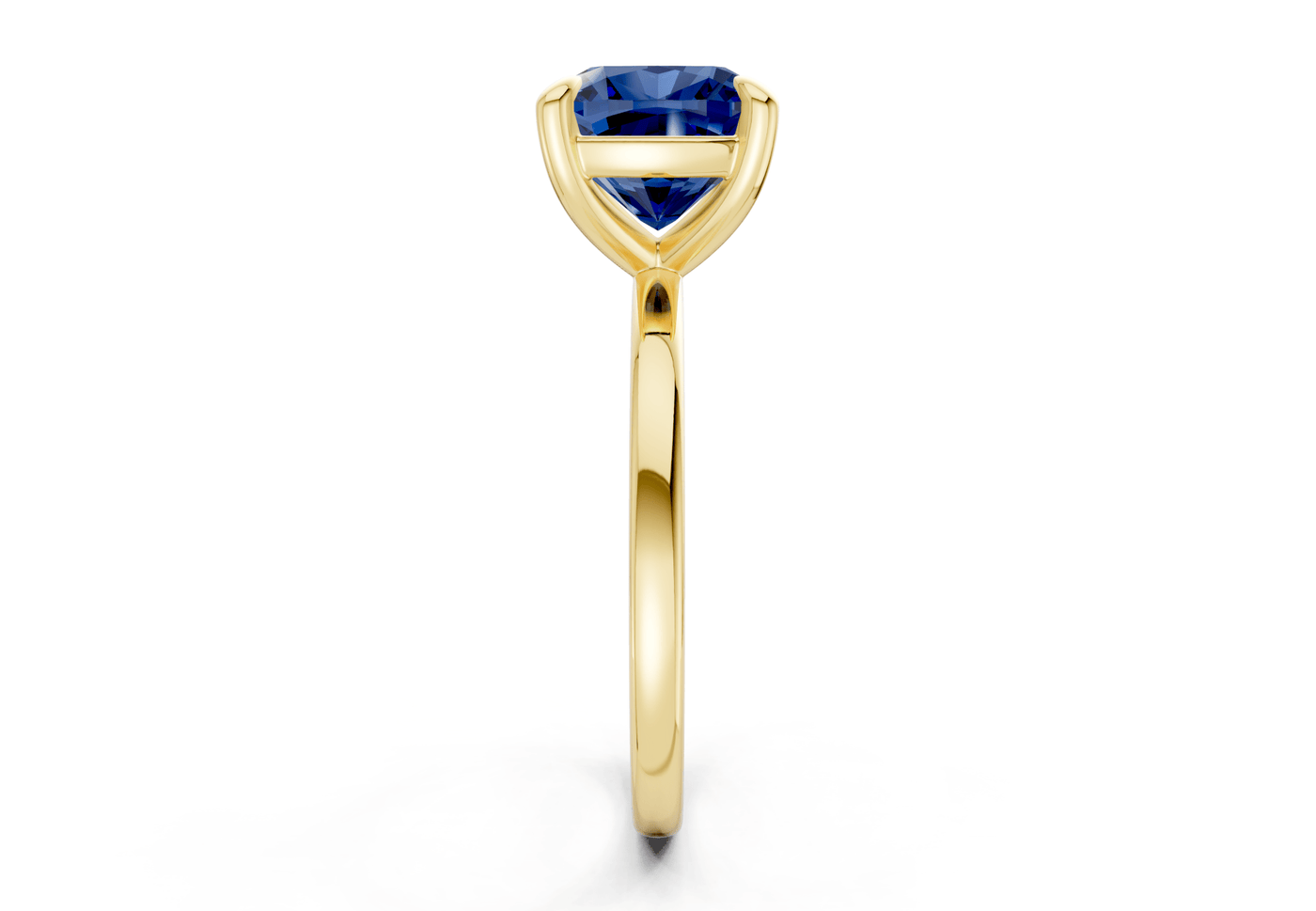 Clementine Sapphire Gemstone Solitaire Cushion Squareuare Cut 1.8mm Engagement Ring