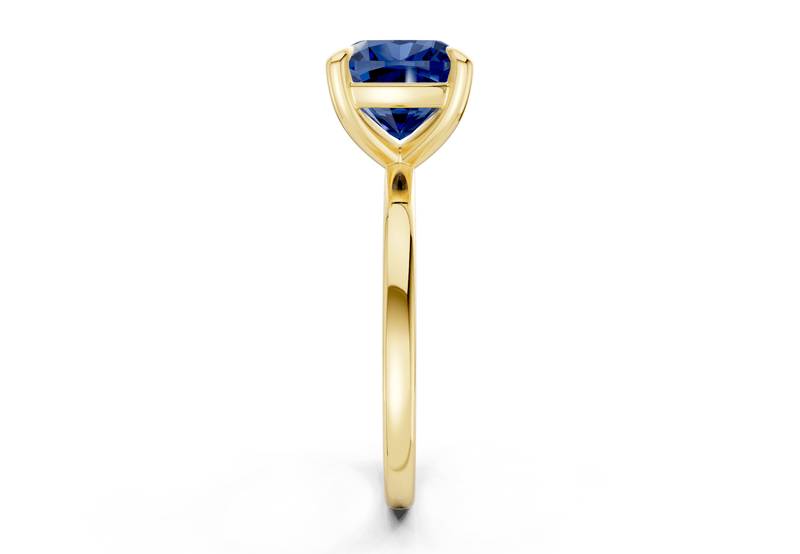 Clementine Sapphire Gemstone Solitaire Cushion Squareuare Cut 1.8mm Engagement Ring - Ring Premier