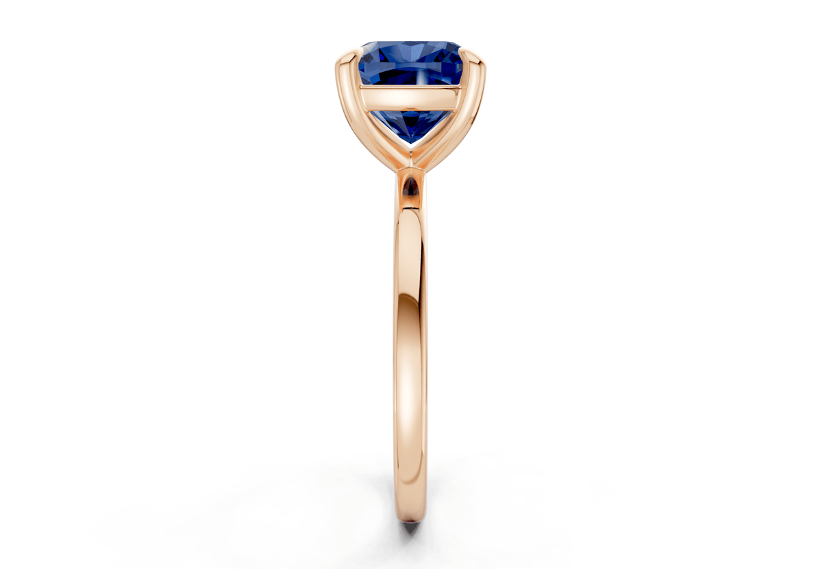 Clementine Sapphire Gemstone Solitaire Cushion Squareuare Cut 1.8mm Engagement Ring