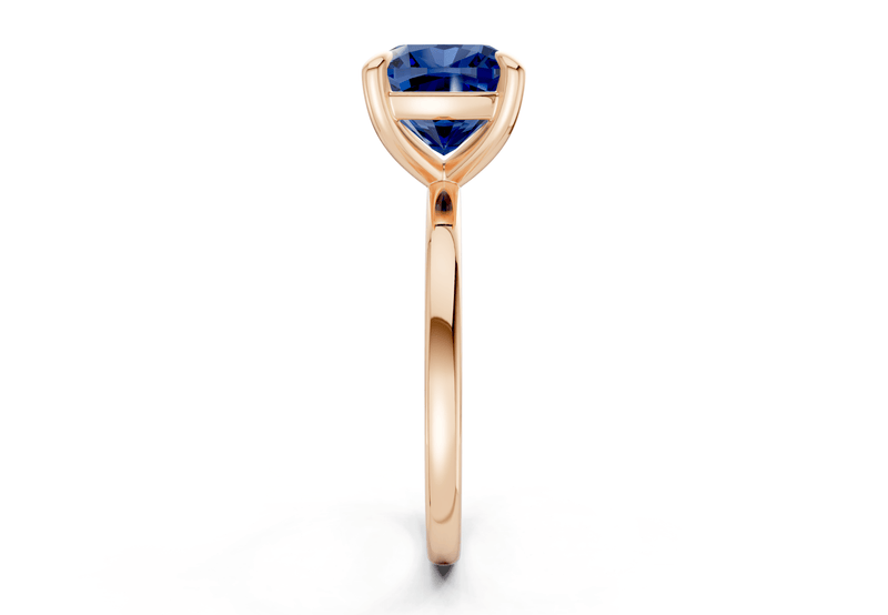 Clementine Sapphire Gemstone Solitaire Cushion Squareuare Cut 1.8mm Engagement Ring - Ring Premier
