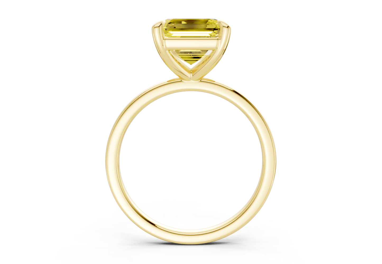 Clementine Yellow Diamond Solitaire Asscher Cut 1.8mm Engagement Ring - Ring Premier