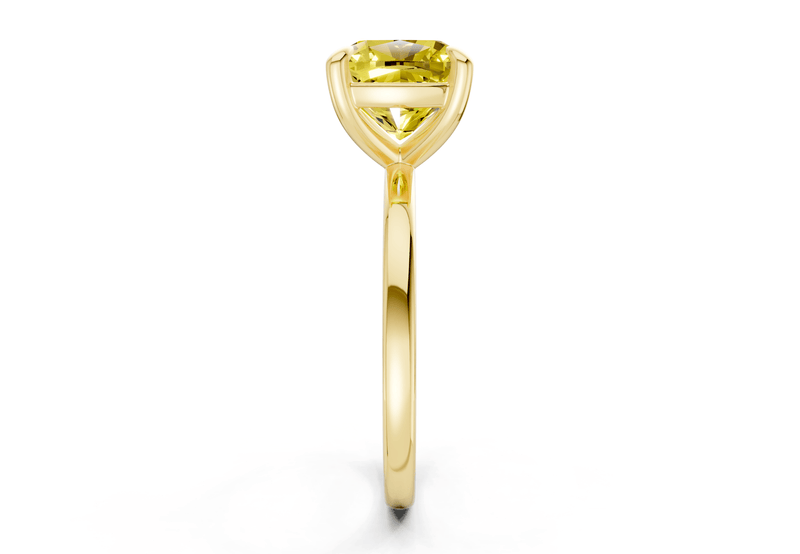 Clementine Yellow Diamond Solitaire Cushion Squareuare Cut 1.8mm Engagement Ring - Ring Premier