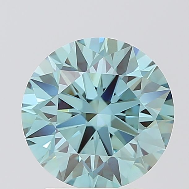 2.57 Carat Round Cut Fancy Green