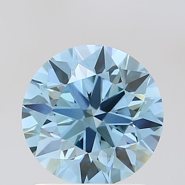 1.51 Carat Round Cut Fancy Blue