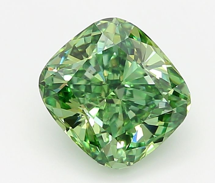 1.04 Carat Cushion Cut Fancy Green