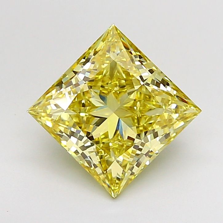 3.04 Carat Princess Cut Fancy Yellow