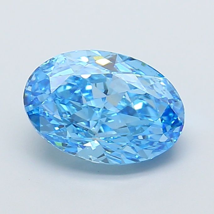3.18 Carat Oval Cut Fancy Blue