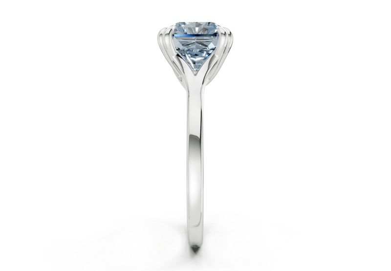 Dahlia Blue Diamond Solitaire Radiant Squareuare Cut 1.8mm Engagement Ring - Ring Premier