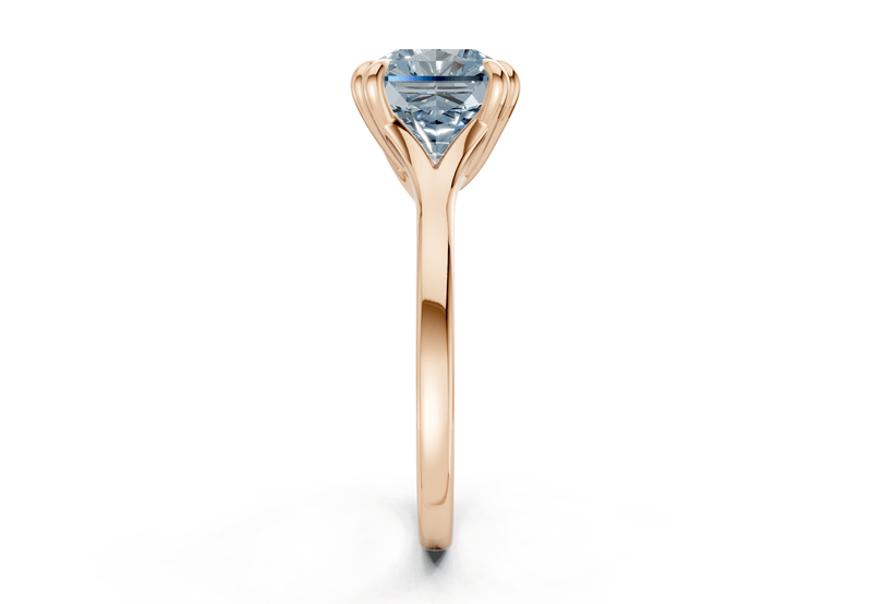 Dahlia Blue Diamond Solitaire Radiant Squareuare Cut 1.8mm Engagement Ring - Ring Premier