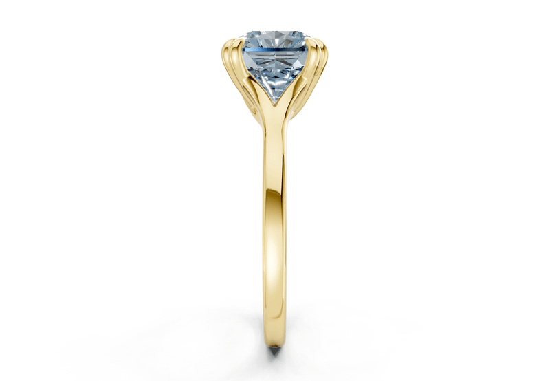 Dahlia Blue Diamond Solitaire Radiant Squareuare Cut 1.8mm Engagement Ring - Ring Premier