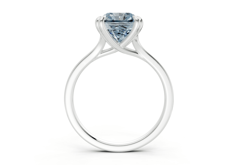 Dahlia Blue Diamond Solitaire Radiant Squareuare Cut 1.8mm Engagement Ring - Ring Premier
