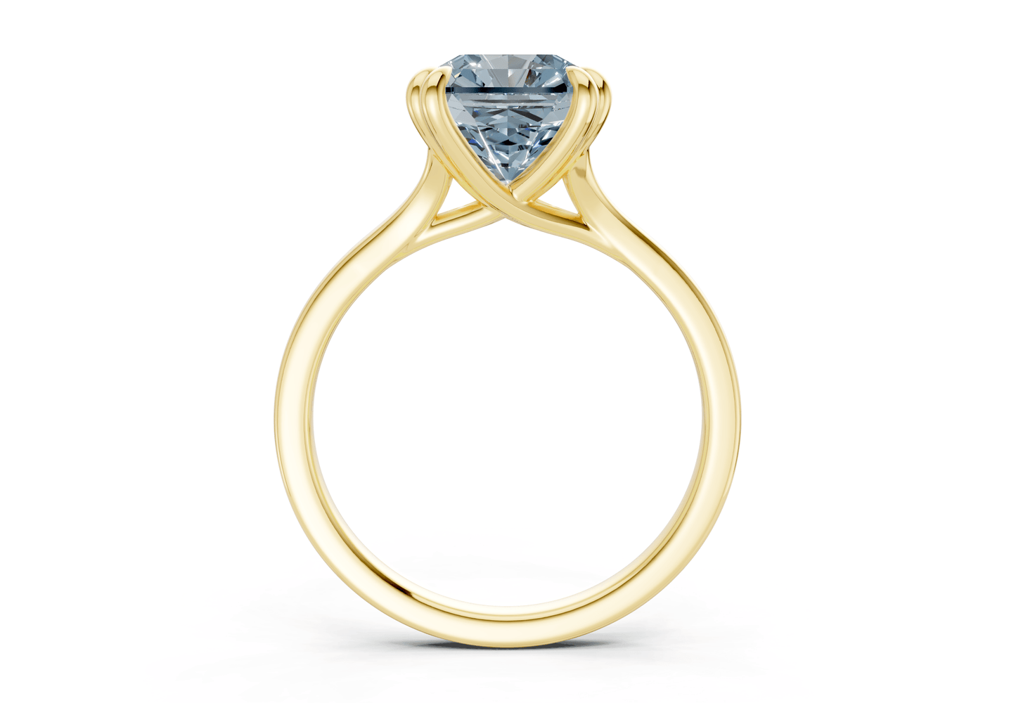 Dahlia Blue Diamond Solitaire Radiant Squareuare Cut 1.8mm Engagement Ring - Ring Premier