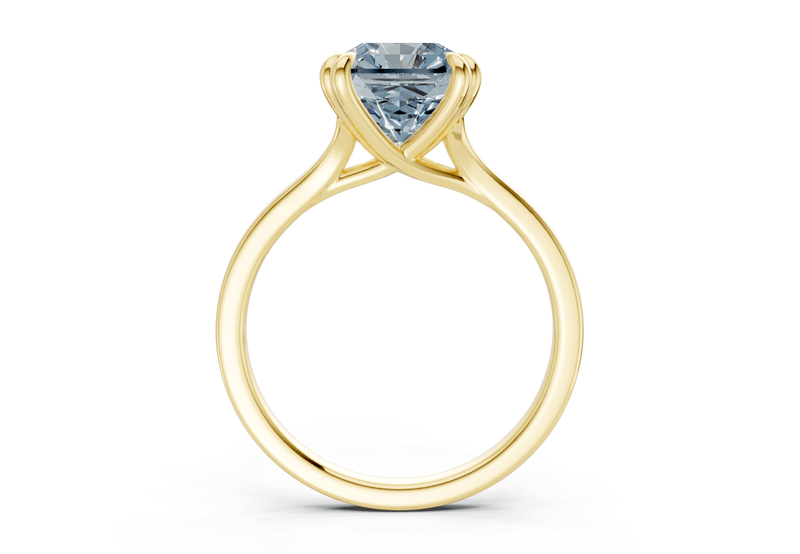 Dahlia Blue Diamond Solitaire Radiant Squareuare Cut 1.8mm Engagement Ring