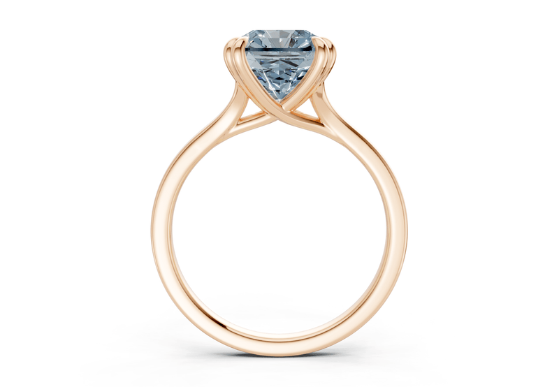 Dahlia Blue Diamond Solitaire Radiant Squareuare Cut 1.8mm Engagement Ring - Ring Premier
