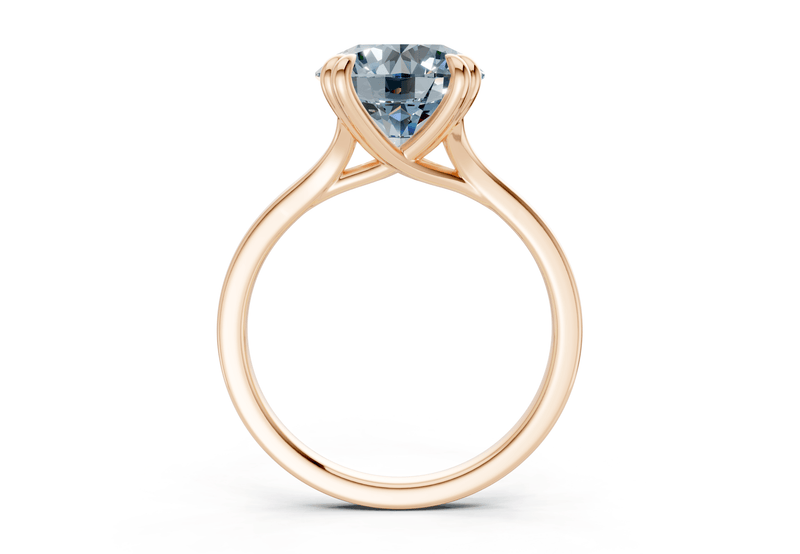Dahlia Blue Diamond Solitaire Round Cut 1.8mm Engagement Ring - Ring Premier