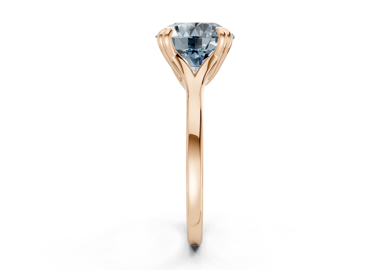 Dahlia Blue Diamond Solitaire Round Cut 1.8mm Engagement Ring - Ring Premier