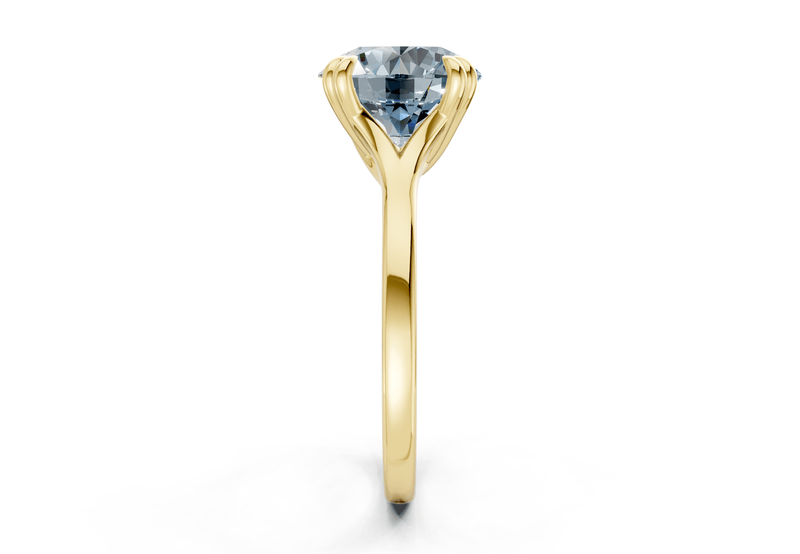 Dahlia Blue Diamond Solitaire Round Cut 1.8mm Engagement Ring - Ring Premier