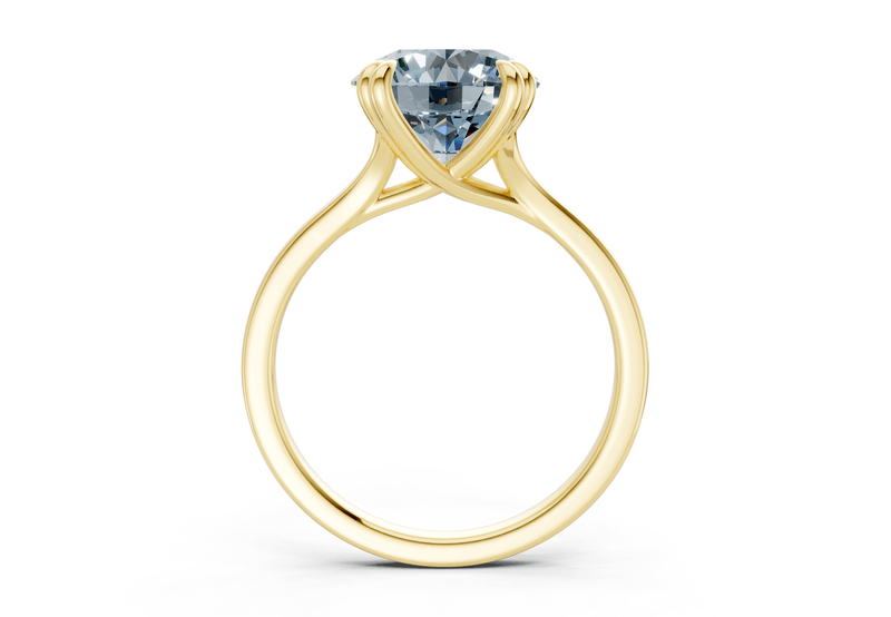 Dahlia Blue Diamond Solitaire Round Cut 1.8mm Engagement Ring