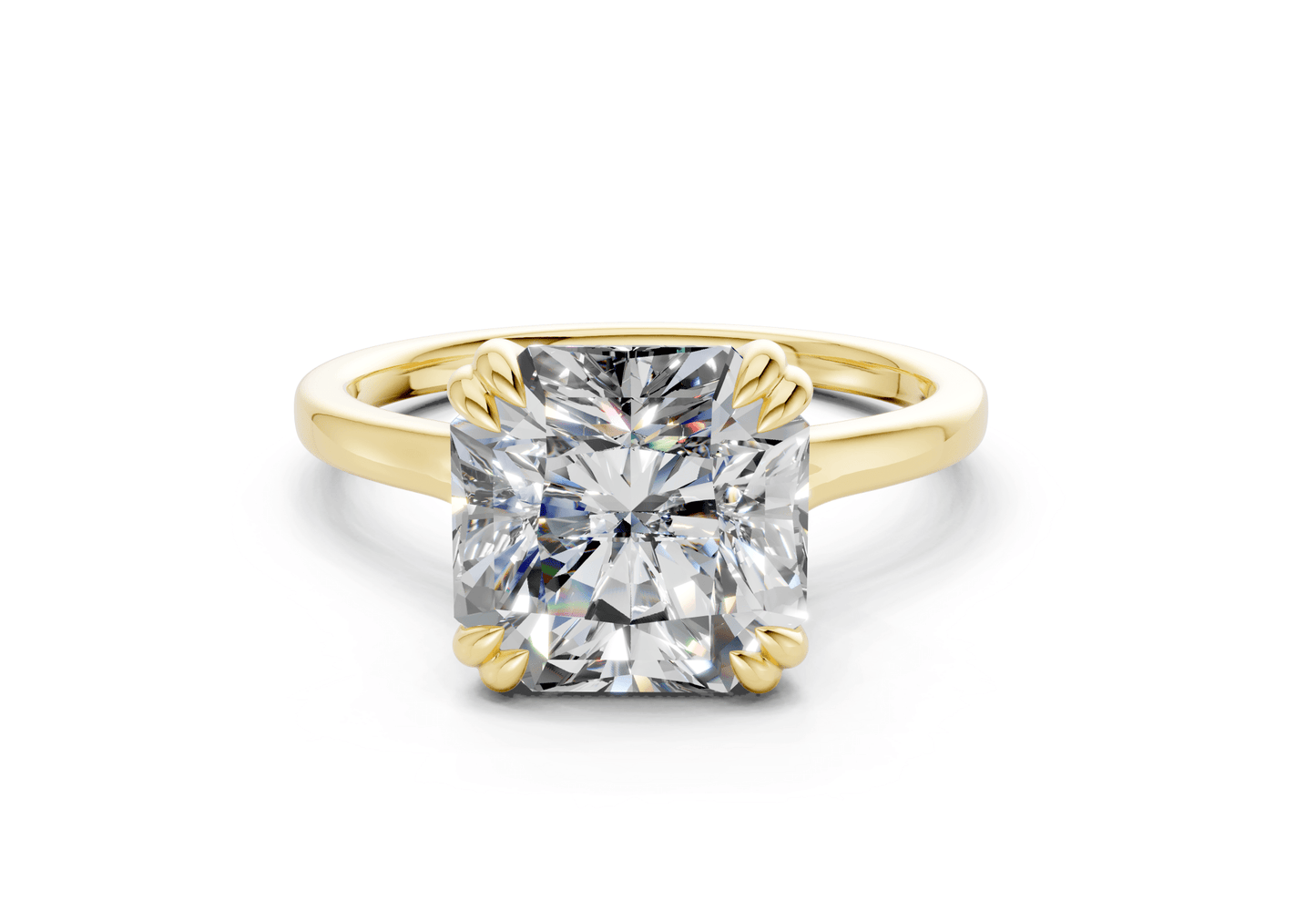 Dahlia Diamond Solitaire Radiant Squareuare Cut 1.8mm Engagement Ring - Ring Premier