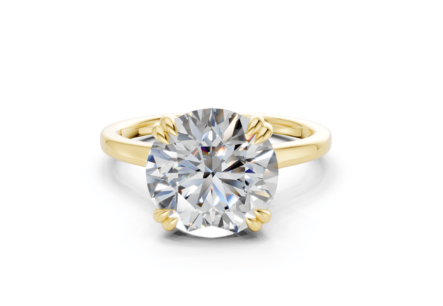 Dahlia Diamond Solitaire Round Cut 1.8mm Engagement Ring - Ring Premier