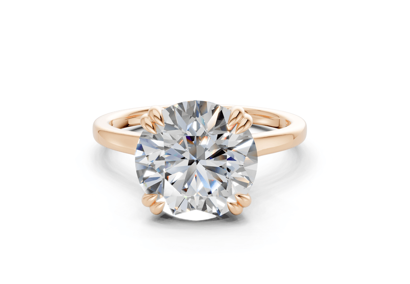 Dahlia Diamond Solitaire Round Cut 1.8mm Engagement Ring - Ring Premier
