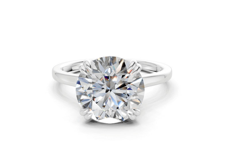 Dahlia Diamond Solitaire Round Cut 1.8mm Engagement Ring - Ring Premier