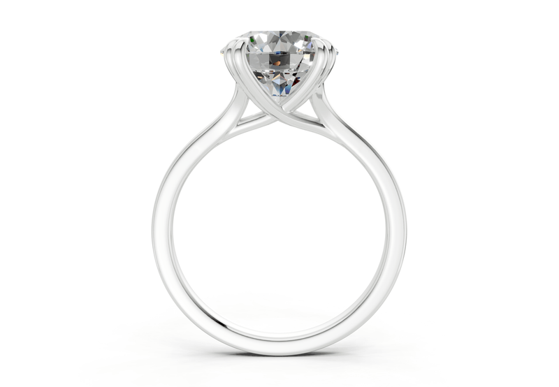 Dahlia Diamond Solitaire Round Cut 1.8mm Engagement Ring - Ring Premier