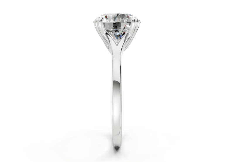 Dahlia Diamond Solitaire Round Cut 1.8mm Engagement Ring - Ring Premier