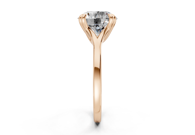 Dahlia Diamond Solitaire Round Cut 1.8mm Engagement Ring - Ring Premier