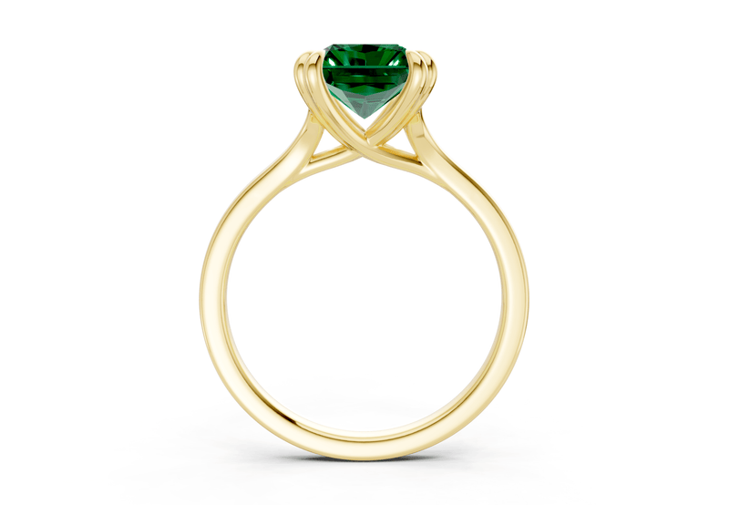 Dahlia Emerald Gemstone Solitaire Radiant Cut 1.8mm Engagement Ring
