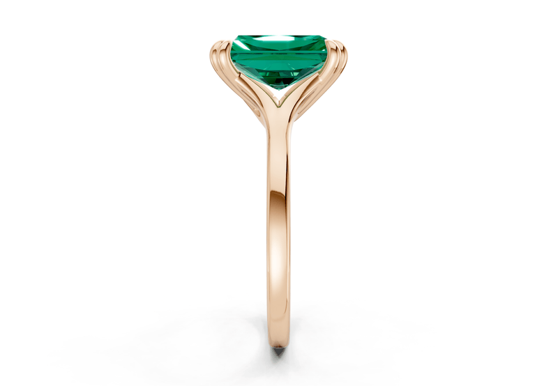 Dahlia Emerald Gemstone Solitaire Radiant Cut 1.8mm Engagement Ring - Ring Premier