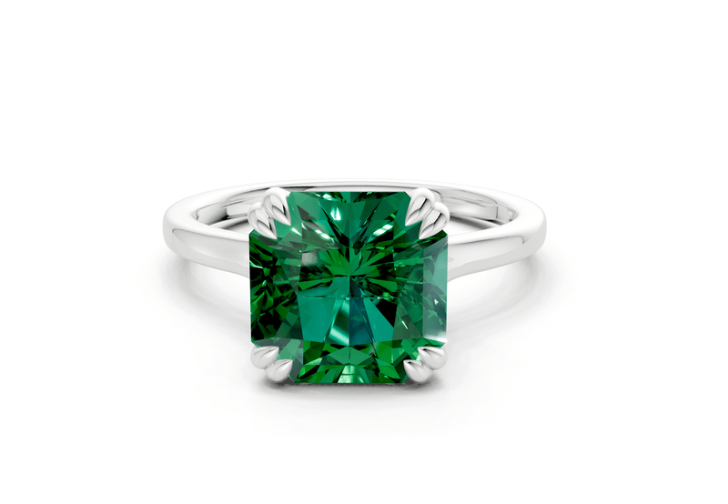 Dahlia Emerald Gemstone Solitaire Radiant Squareuare Cut 1.8mm Engagement Ring - Ring Premier