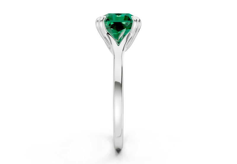 Dahlia Emerald Gemstone Solitaire Radiant Squareuare Cut 1.8mm Engagement Ring - Ring Premier