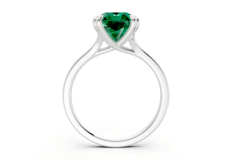 Dahlia Emerald Gemstone Solitaire Radiant Squareuare Cut 1.8mm Engagement Ring - Ring Premier