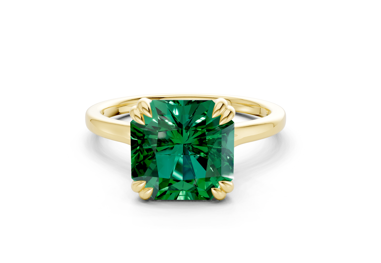 Dahlia Emerald Gemstone Solitaire Radiant Squareuare Cut 1.8mm Engagement Ring - Ring Premier