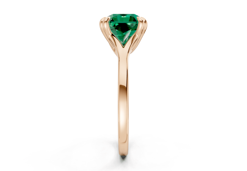 Dahlia Emerald Gemstone Solitaire Radiant Squareuare Cut 1.8mm Engagement Ring - Ring Premier