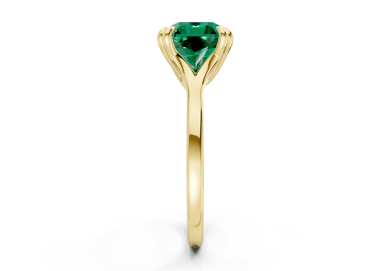 Dahlia Emerald Gemstone Solitaire Radiant Squareuare Cut 1.8mm Engagement Ring - Ring Premier