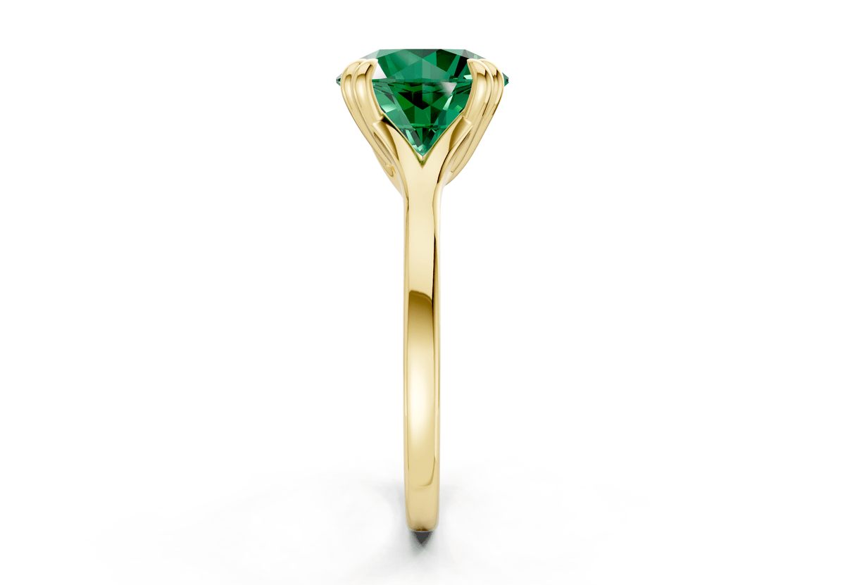 Dahlia Emerald Gemstone Solitaire Round Cut 1.8mm Engagement Ring