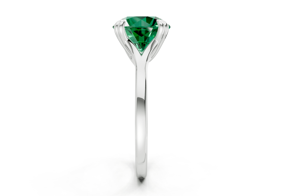 Dahlia Emerald Gemstone Solitaire Round Cut 1.8mm Engagement Ring