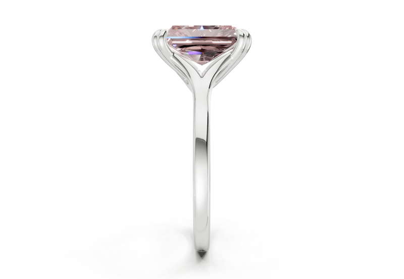 Dahlia Pink Diamond Solitaire Radiant Cut 1.8mm Engagement Ring - Ring Premier