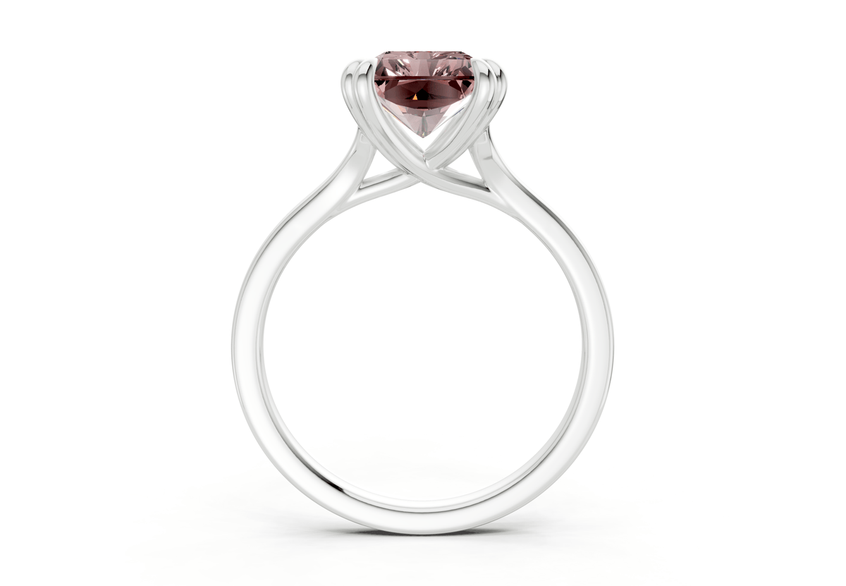 Dahlia Pink Diamond Solitaire Radiant Cut 1.8mm Engagement Ring